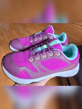 Sz 1 Little Girl's MERRELL ALTALIGHT LOW Berry/Purple Hiking Shoes